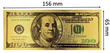 Позолоченная коллекционная банкнота номиналом 100 долларов США.