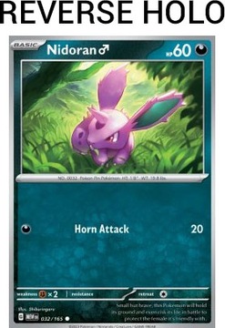 Karta Pokemon Nidoran [M] (MEW 032) 32/165 Reverse Holo