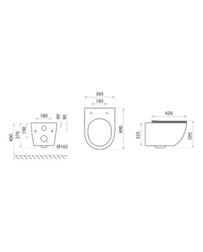 Унитаз GROHE со скрытым каркасом, чаша с функцией термобиде, MAT BLACK