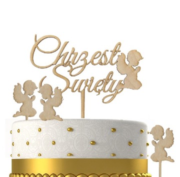 ТОППЕР эко украшение на КРЕЩЕННЫЙ торт