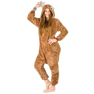 KOSTIUM ONESIE KIGURUMI CIEPŁA PIŻAMA JEDNOCZĘŚCIOWA ZAPINANA ZAMEK DRES L