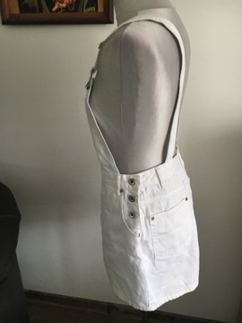 boohoo spódnica dżins biała ogrodniczki 12 (40)
