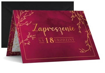 ELEGANCKIE ZAPROSZENIE URODZINOWE NA 18 URODZINY