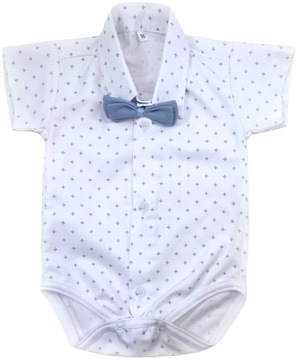 KOSZULOBODY białe we wzorki wizytowe 62 cm +2m