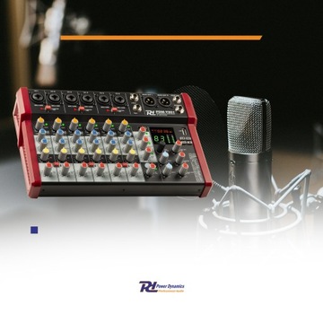 8-канальный студийный микшер PDM-Y801 BT phantom +48V Power Dynamics