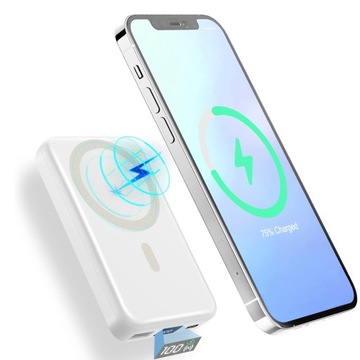 БЫСТРЫЙ ИНДУКЦИОННЫЙ POWERBANK ДЛЯ IPHONE 12, 13, 14, 15, БЕСПРОВОДНОЙ, 10000 мАч