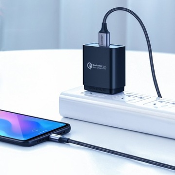 КАБЕЛЬ UGREEN STRONG USB TO USB-C БЫСТРАЯ ЗАРЯДКА QC 3.0 2A 5V 1.5M