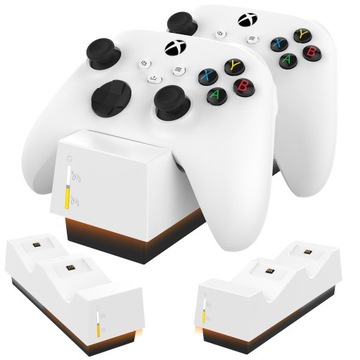 STACJA DO ŁADOWANIA PADÓW XBOX ONE, XBOX SERIES X|S + 2 POJEMNE AKUMULATORY
