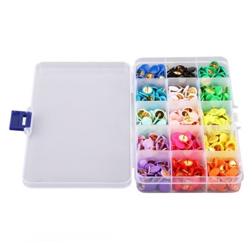 PINEZKI KOLOROWE METALOWE W POJEMNIKU 300 SZT