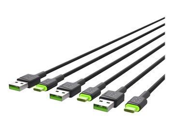 НАБОР КАБЕЛЕЙ GREEN CELL 3 X 120 СМ USB-C LED
