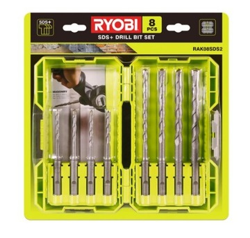 RYOBI ZESTAW WIERTEŁ SDS+ 8 SZTUK RAK08SDS2