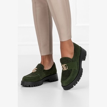 MOKASYNY DAMSKIE SKÓRZANE PL PÓŁBUTY Z OZDOBĄ r 37