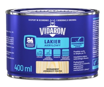 VIDARON LAKIER AKRYLOWY BEZBARWNY POŁYSK 0,4L