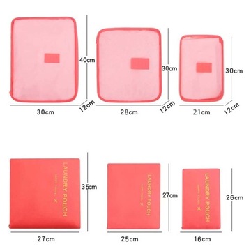 Dollcini, органайзер для чемодана, дорожный набор для хранения вещей, 6 предметов, черный