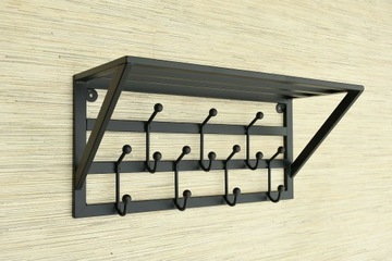 МЕТАЛЛИЧЕСКАЯ ВЕШАЛКА С ПОЛКОЙ 50 см ИЗ МЕТАЛЛА ХОЛЛА