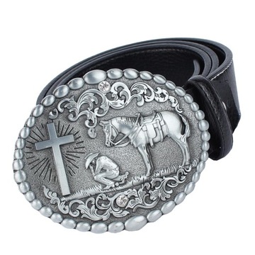 Пряжка-арабеска Western 38 мм Black Knight Horse