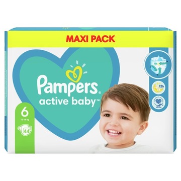 PIELUSZKI 44 SZT PAMPERS ACTIVE BABY 6 pieluchy