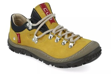 NAGABA 054 żółty młodzieżowe półbuty trekking miejski skórzane buty R38