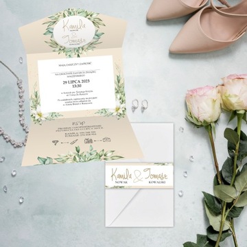 СВАДЕБНЫЕ ПРИГЛАШЕНИЯ КОНВЕРТ С ЛИСТЬЯМИ Z2