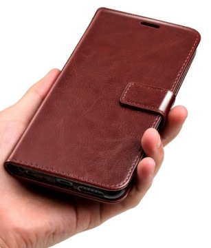 Кожаный чехол-кошелек для Motorola Moto G72 + стекло