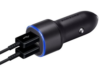 ОРИГИНАЛЬНОЕ АВТОМОБИЛЬНОЕ ЗАРЯДНОЕ УСТРОЙСТВО SAMSUNG 15 Вт 2XUSB + кабель