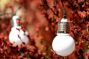 Светодиодная садовая СОЛНЕЧНАЯ ГИРЛЯНДИЯ 3,8 м, 10 шариков, веревка