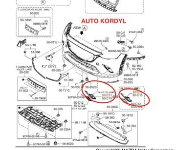 Kratka ramka halogen P Mazda BEZ l P/MG CX-3 2018-
