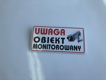 Tabliczka PCV ZNAK OBIEKT MONITOROWANY 20x10 cm