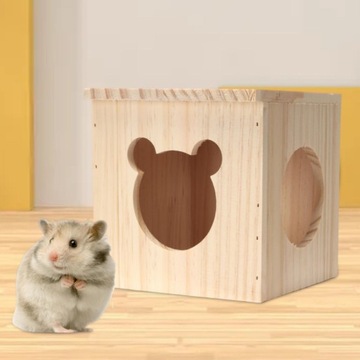 Домик для хомяка, маленький деревянный домик для хомяка, стиль А