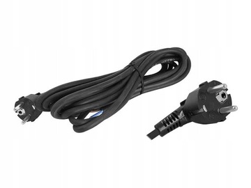 Przewód Kabel z wtyczką 3x1,0mm CZARNY 3m