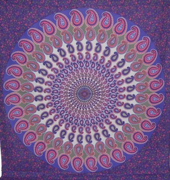 Indyjska NARZUTA XXL batik orient MANDALA bawełna