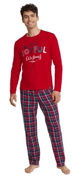 МУЖСКАЯ ПИЖАМА HENDERSON ДЛИНА R/ДЛИННЫЕ БРЮКИ красные L