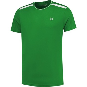 KOSZULKA TENISOWA MĘSKA DUNLOP CLUB CREW TEE MEN GREEN/WHITE XXL