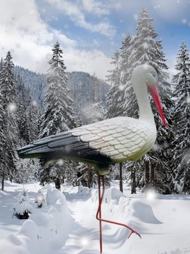 САДОВЫЙ АИСТ, СТОЯЩАЯ САДОВАЯ ФИГУРКА, БОЛЬШАЯ ПРИКЛЕЧЕННАЯ ПТИЦА