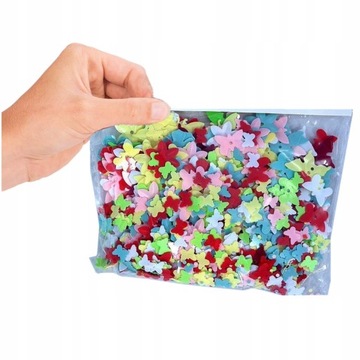 OZDOBNE KONFETTI CEKINY DO PRAC PLASTYCZNYCH KOLOR