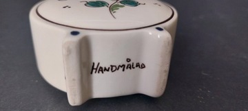 Mała fajansowa buteleczka malowana vintage design