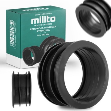 УМЕНЬШЕНИЕ ЖЕЛОБА 90x110 мм НИЖНЯЯ ТРУБА РЕЗИНОВАЯ ГИБКАЯ ПРОКЛАДКА Черный