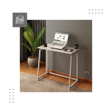 Легкий промышленный минималистичный складной стол LOFT Leader 1.5 White