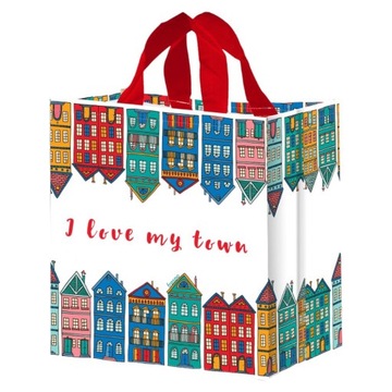 Torba na zakupy 24L 35x20x35cm Miasto biała 1szt