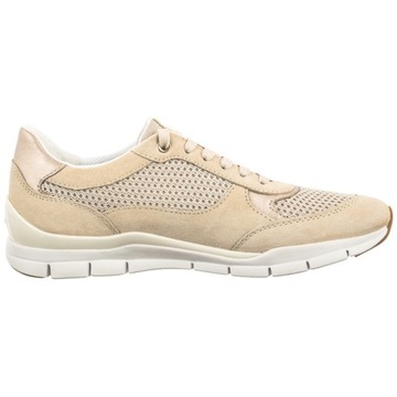 Buty Sneakersy Skórzane Damskie Geox D Sukie A Sand D35F2A Beżowe