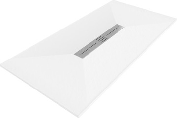 MEXEN TORO BRODZIK PROSTOKĄTNY SMC STRUKTURA KAMIENIA 170 x 90 CM BIAŁY