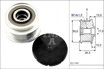 ШКИВ ГЕНЕРАТОРА TOYOTA INA