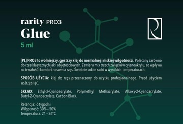 Klej do sztucznych rzęs Rarity PRO 3 (5ml)