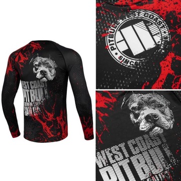 Rashguard z długim rękawem męski Pit Bull Blood Dog II Czarny r. S