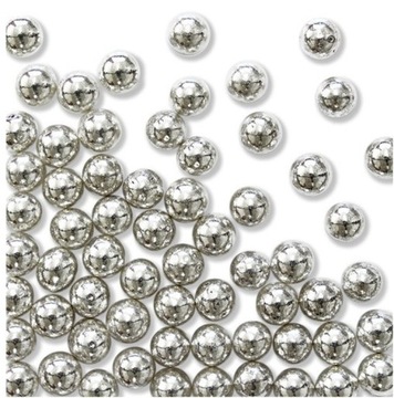 PEREŁKI PERŁY CUKROWE SREBRNE WŁOSKIE 7mm-40g