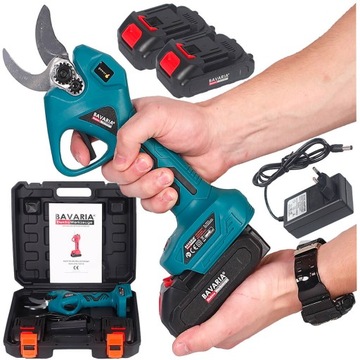 SEKATOR AKUMULATOROWY 21V NOŻYCE ELEKTRYCZNE AKUMULATOROWE 2000mAh + ZESTAW