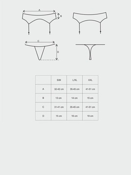 Сексуальный комплект из пояса с чулками и стрингов Catia L/XL
