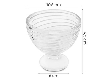 6x СТЕКЛЯННЫЕ ЧАШКИ ДЛЯ МОРОЖЕНОГО, ДЕСЕРТ, КРУГЛЫЕ КОНТЕЙНЕРЫ ОБЪЕМОМ 300 МЛ, НАБОР