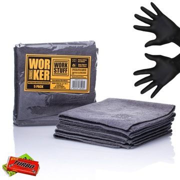 Work Stuff WORKER GREY 5 pack - Zestaw Mikrofibr