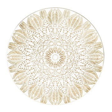 Podkładka 24cm Dekoracja Stołu Mandala Szczęście Liście Glamour Polska